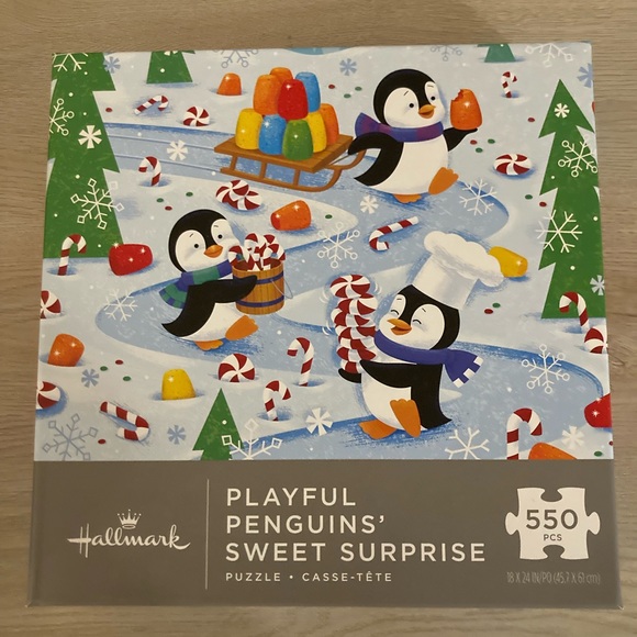 Hallmark Other - ❌SOLD Hallmark Playful Penguins’ Sweet Surprise 550pc Puzzle
